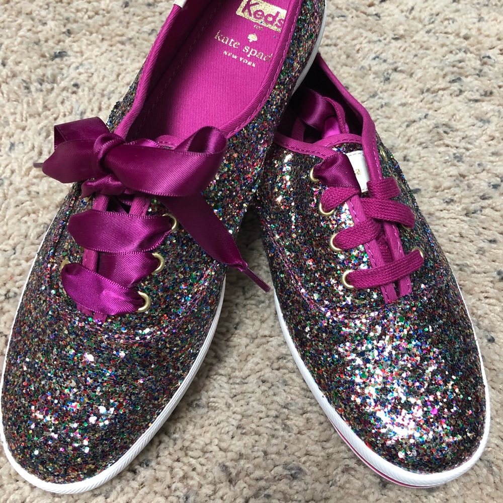Pink Kate Spade Glitter Keds - New without box 8.5